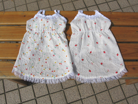 いちご、お花レースワンピ