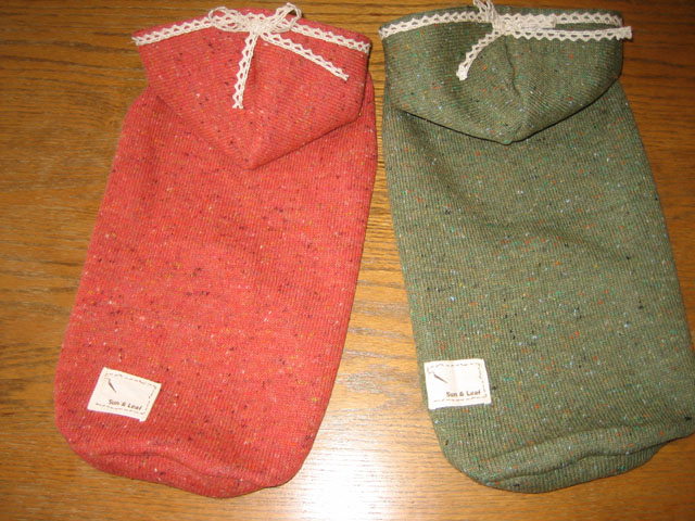 セーター風パーカー　Red&Green