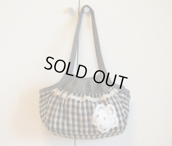 画像2: キャリーバッグG　ブラック＆チェック (2)