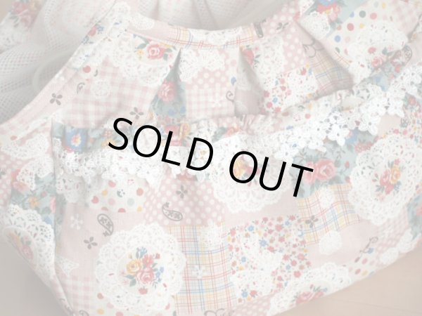 画像2: キャリーバッグG　お花＆レース生地 (2)