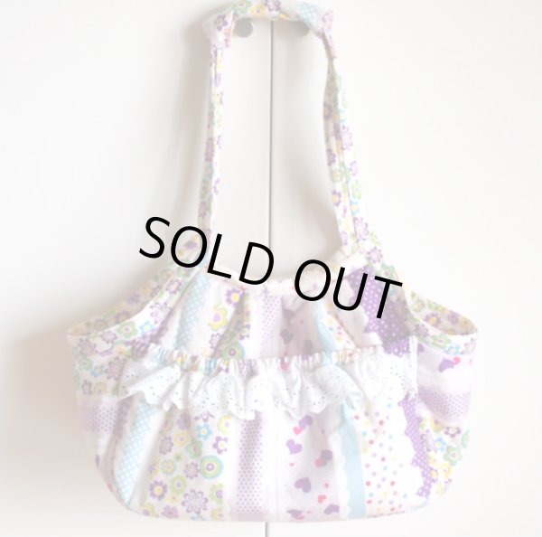 画像2: キャリーバッグ　お花ボーダー (2)