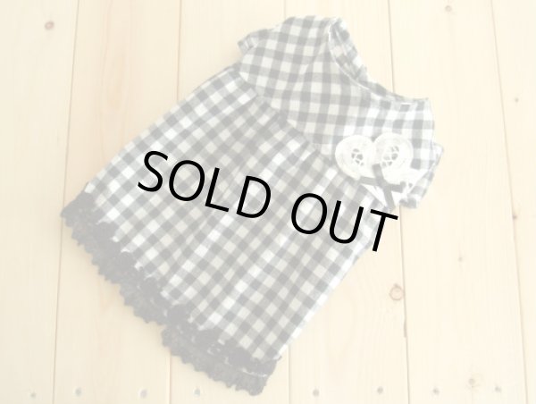 画像2: 黒チェック＆バテンレースワンピ (2)