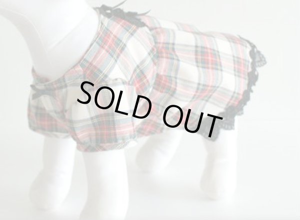 画像2: タータンチェック＆黒レースワンピ (2)