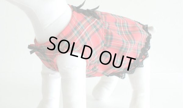 画像3: タータンチェック＆黒レースワンピ (3)