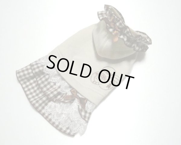 画像3: キルトニット＆チェックワンピ　スタンプ柄プリント (3)