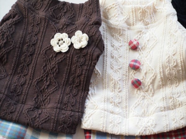 画像3: アランニット＆チェックワンピ (3)