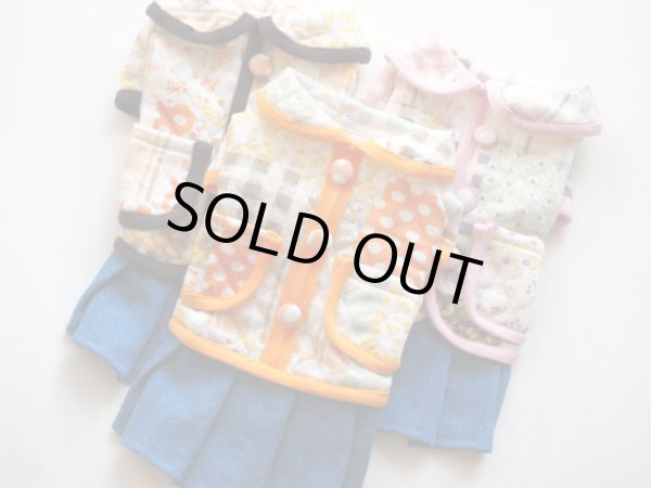 画像2: カーディガン風キルトニット＆デニムワンピ (2)