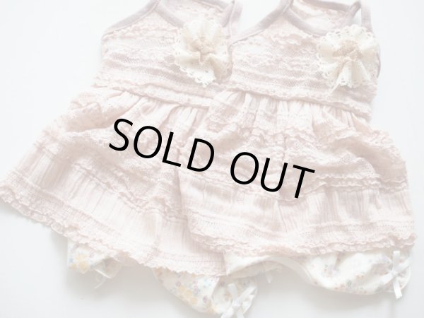 画像2: レースキャミオールインワン　アンティークピンク (2)