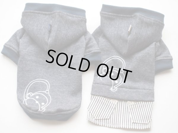 画像2: 裏毛デニムニット＆おさるさんプリントワンピ、パーカー (2)