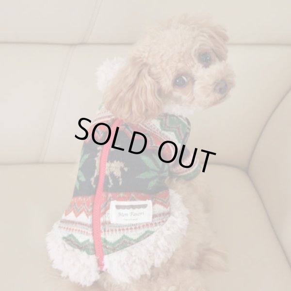 画像5: 裏起毛　フォークロアジャガードニットセーター　SNOW&トナカイ　背中ジッパー (5)