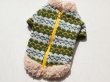 画像1: 裏起毛ボーダーニット　Hand Knit Laceセーター　グリーンｘイエロー (1)