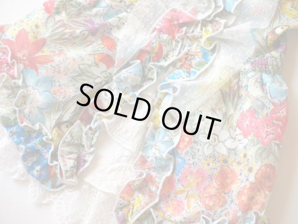 画像2: ビンテージフラワーワンピ、ホワイトワンピ (2)