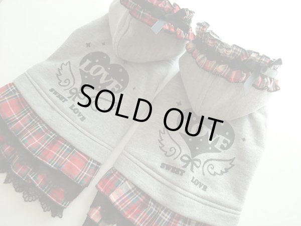 画像3: グレー&チェック　ハートプリント　ワンピース (3)