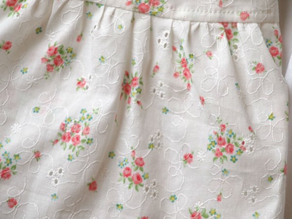 画像3: コットンレースお花、White　ワンピース (3)