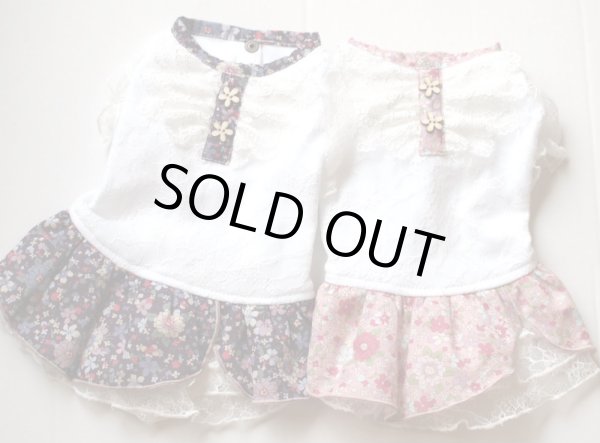 画像2: お花＆レース　ワンピース (2)