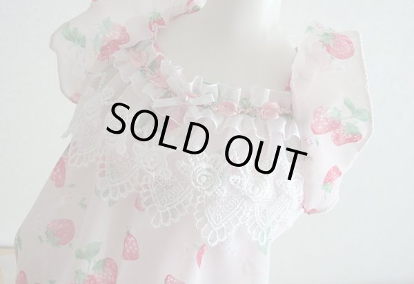 画像3: いちごシフォンワンピース (3)