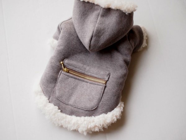 画像2: モカグレーニット&ボアコート (2)