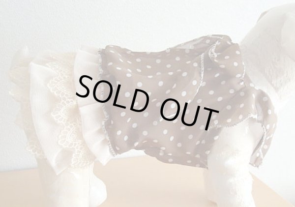 画像3: ブラウンドットシフォンワンピース (3)