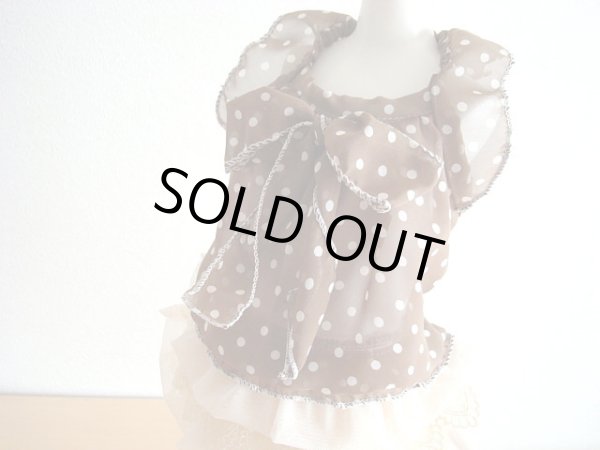 画像2: ブラウンドットシフォンワンピース (2)