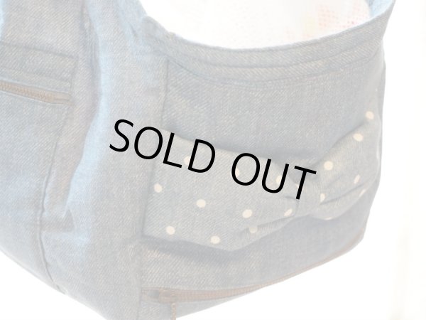 画像7: キャリーバッグ　デニム風Wガーゼ (7)