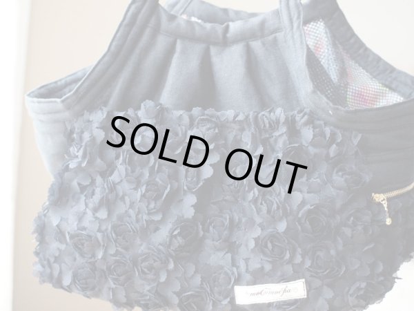 画像4: キャリーバッグ　ブラック小さな立体薔薇 (4)