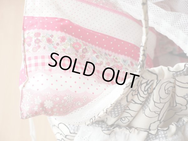 画像4: キャリーバッグ　薔薇　白 (4)