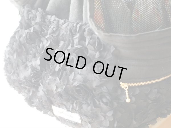 画像2: キャリーバッグ　ブラック小さな立体薔薇 (2)