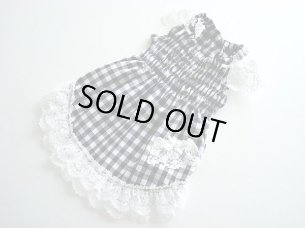 画像2: ブラックチェックシャーリングワンピース (2)