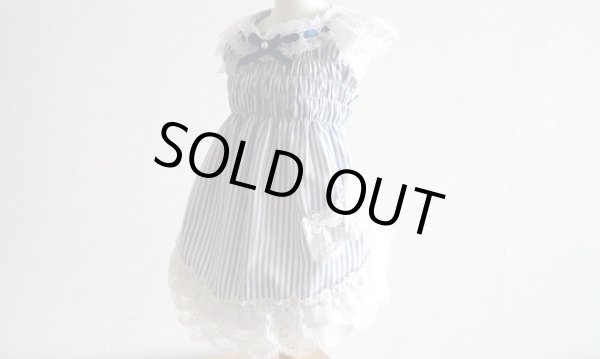 画像3: ボーダーシャーリングワンピース (3)