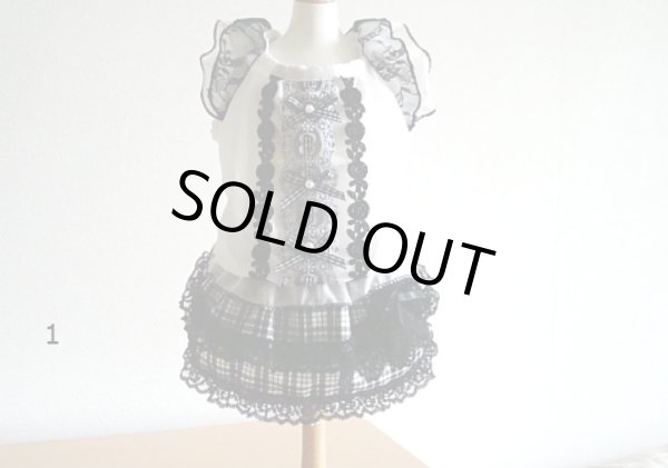 画像2: シフォン&黒チェックワンピース (2)