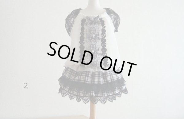 画像3: シフォン&黒チェックワンピース (3)