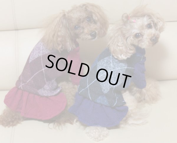 画像9: アーガイルジャガードニットワンピース (9)