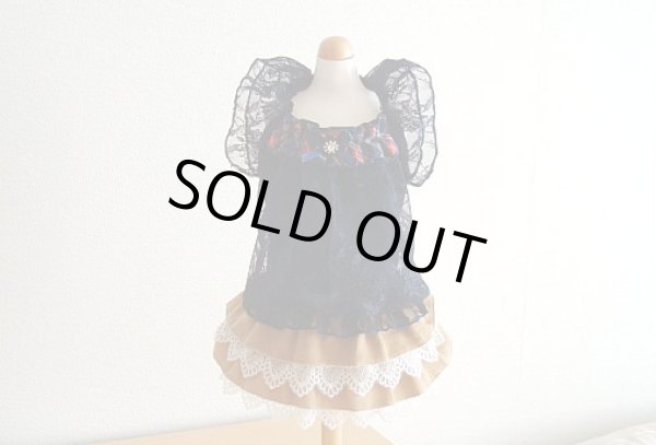 画像4: ネイビーレース＆コーデュロイワンピース (4)