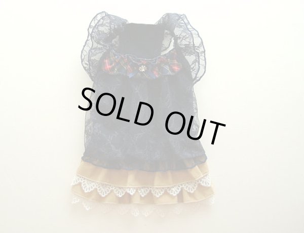 画像2: ネイビーレース＆コーデュロイワンピース (2)