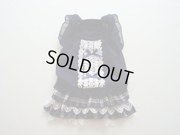 画像2: ネイビーシフォン＆ライトBWワンピース (2)