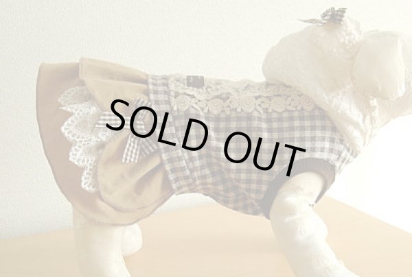 画像3: ブラウンチェック＆コーデュロイワンピース (3)