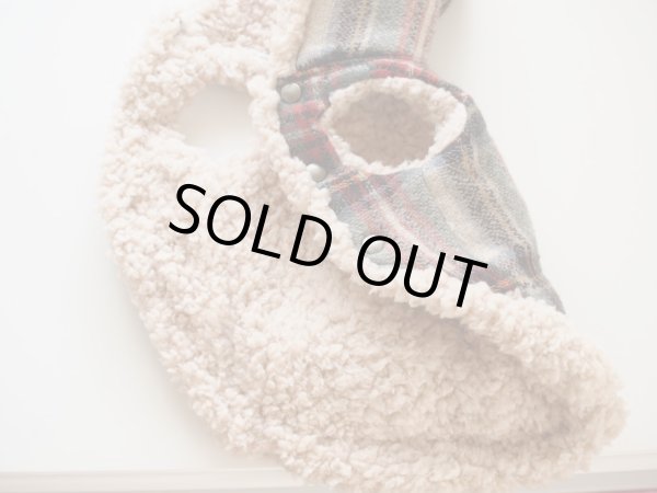 画像3: ウールガーゼベージュチェック　ボアコート (3)