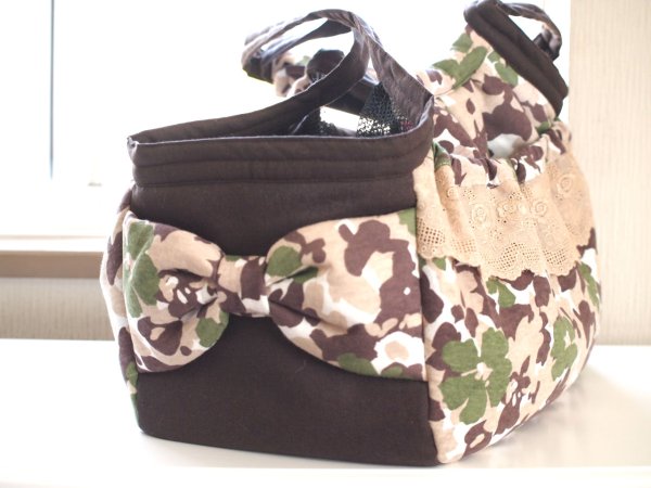 画像4: キャリーバッグ　お花カモフラ＆ブラウン (4)