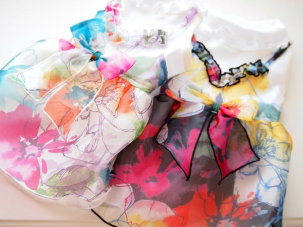 画像2: 手書き風お花ワンピース (2)