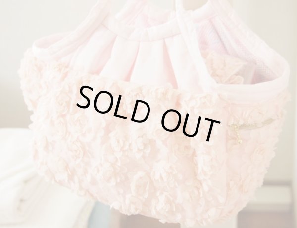 画像5: 立体薔薇　ピンク　キャリーバッグ (5)