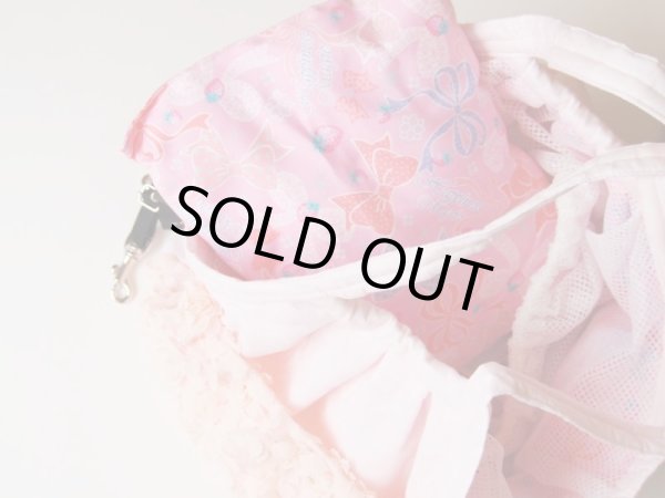 画像6: 立体薔薇　ピンク　キャリーバッグ (6)