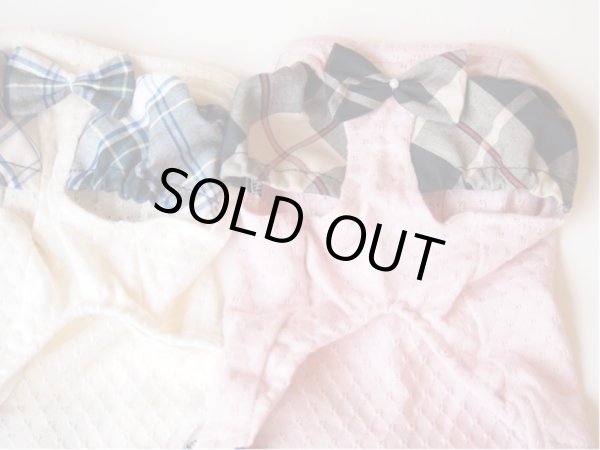 画像6: チェック＆ハニカムドットジャガードワンピース (6)