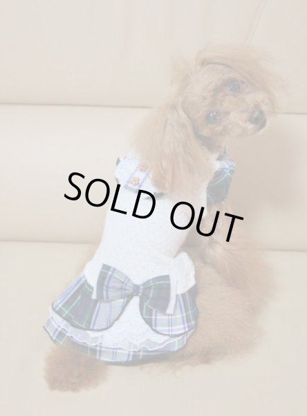 画像8: チェック＆ハニカムドットジャガードワンピース (8)