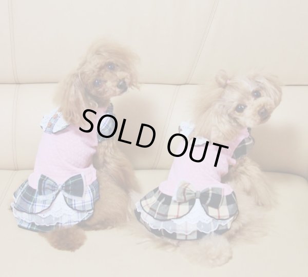 画像11: チェック＆ハニカムドットジャガードワンピース (11)