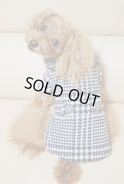 画像8: ウールグレンチェック/千鳥チェック ボアコート (8)