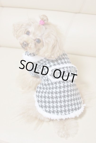 画像7: ウールグレンチェック/千鳥チェック ボアコート (7)