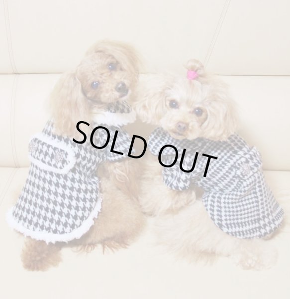 画像11: ウールグレンチェック/千鳥チェック ボアコート (11)