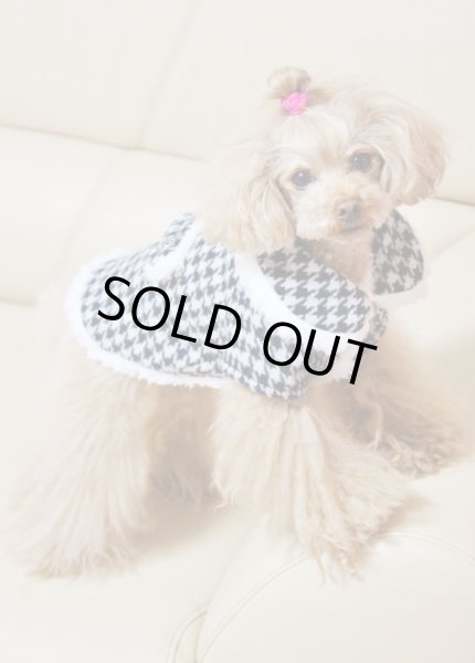 画像10: ウールグレンチェック/千鳥チェック ボアコート (10)