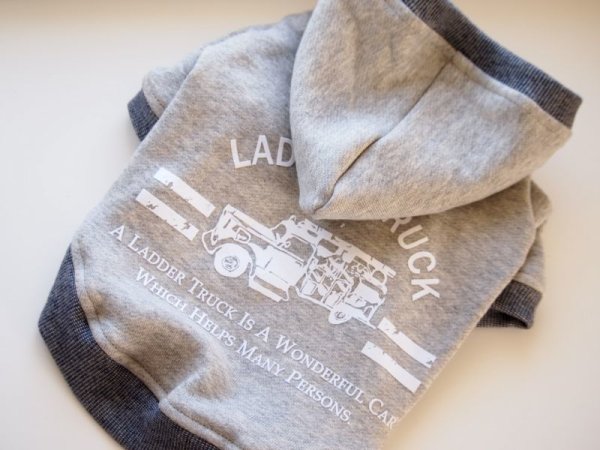 画像2: グレー&車柄プリントパーカー (2)