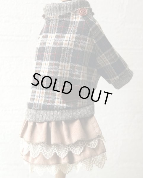 画像2: ジャガードチェック＆コーデュロイワンピース (2)